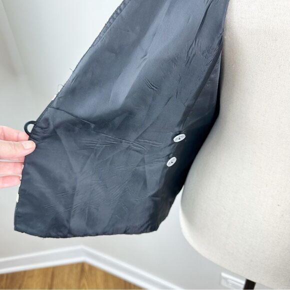 Alex Evenings Lined Blouse/Blazer 3/4 Sheer Sleeve Black/Taupe Floral Y2K Vibe M - Picture 9 of 12